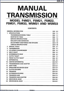 mitsubishi f4m21 f5m21 f5m22 f5m31 f5m33 1995 service, mitsubishi motors service manual, mitsubishi motors f4m21