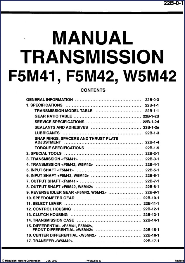 mitsubishi motors f5m41 f5m42 w5m42 2000 service manual, mitsubishi motors service manual, mitsubishi motors motors