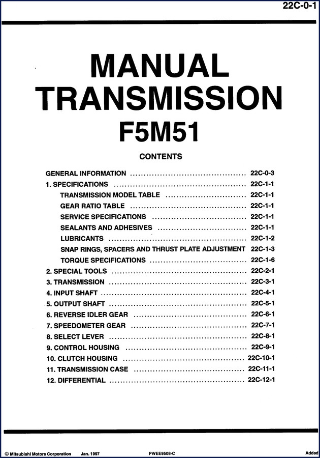mitsubishi motors f5m51 1997 service manual, mitsubishi motors service manual, mitsubishi motors motors