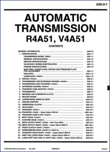mitsubishi r4a51 v4a51 2000 service manual, mitsubishi service manual, mitsubishi r4a51