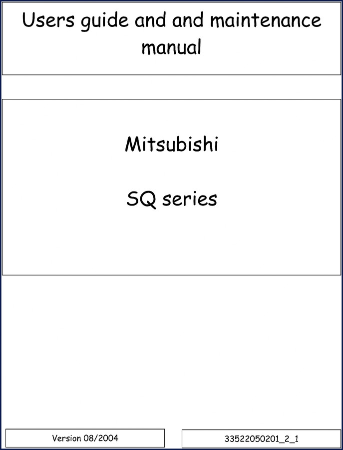 mitsubishi sq series 2004 operators manual, mitsubishi manual, mitsubishi sq