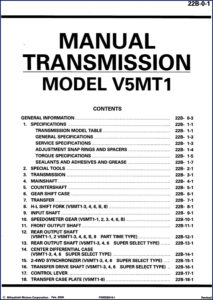 mitsubishi v5mt1 1995 technical manual, mitsubishi manual, mitsubishi v5mt1