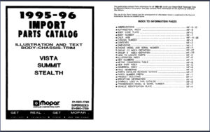 mopar vista, summit, stealth 1995 parts catalog, mopar parts catalog, mopar vista,