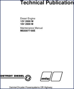 mtu 12v 2000, 16v 2000 service manual, mtu service manual, mtu 12v