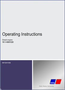 mtu 16 v 4000 e20 2011 operators manual, mtu manual, mtu 16