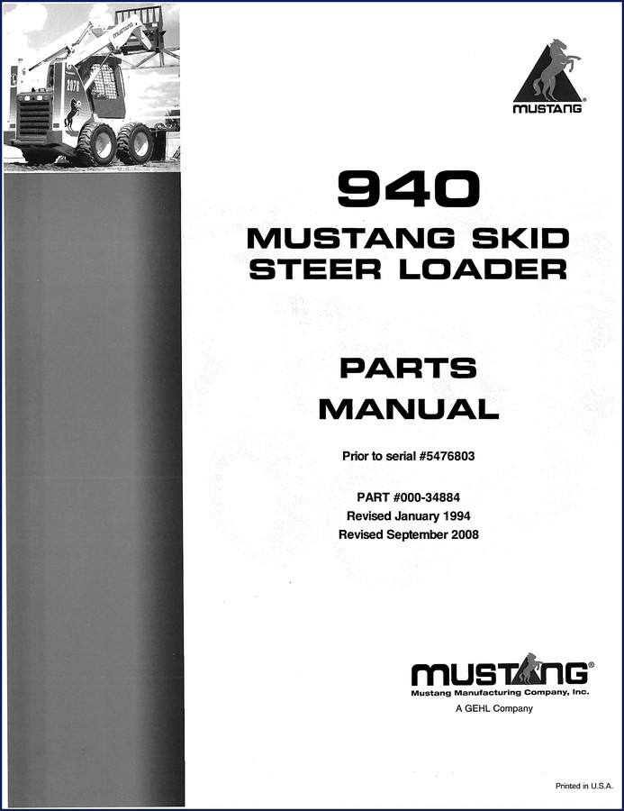 mustang 940 1994 parts catalog, mustang parts catalog, mustang 940
