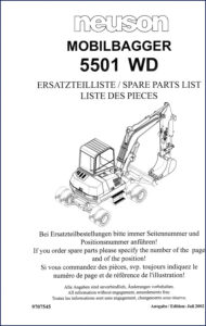 neuson 5501 wd 2002 parts catalog, neuson parts catalog, neuson 5501