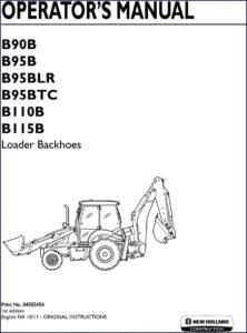 new holland b90b, b110b, b95b, b95btc, b95blr 2011, new holland manual, new holland holland