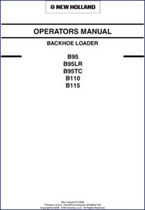 new holland b110, b95tc, b95, b115, b95lr 2006, new holland manual, new holland holland