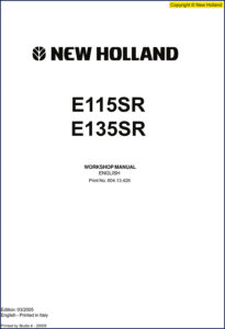 new holland e115sr, e135sr 2005 workshop manual, new holland workshop manual, new holland holland