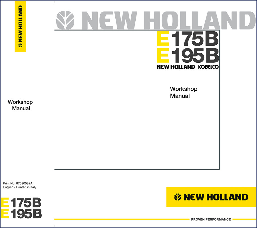 new holland e175b e195b workshop manual, new holland workshop manual, new holland holland