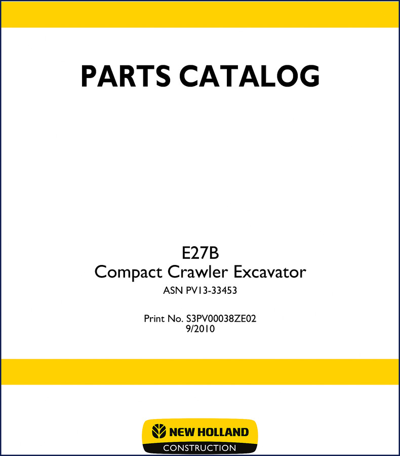 new holland e27b 2010 parts catalog, new holland parts catalog, new holland holland