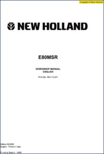 new holland e80msr 2005 workshop manual, new holland workshop manual, new holland holland