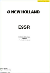 new holland e9sr 2005 workshop manual, new holland workshop manual, new holland holland