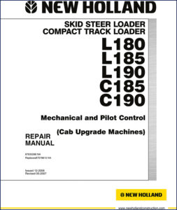 new holland l180, l185, l190, c185, c190 2007, new holland repair manual, new holland holland