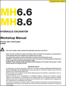 new holland mh6.6, mh8.6 2005 workshop manual, new holland workshop manual, new holland holland