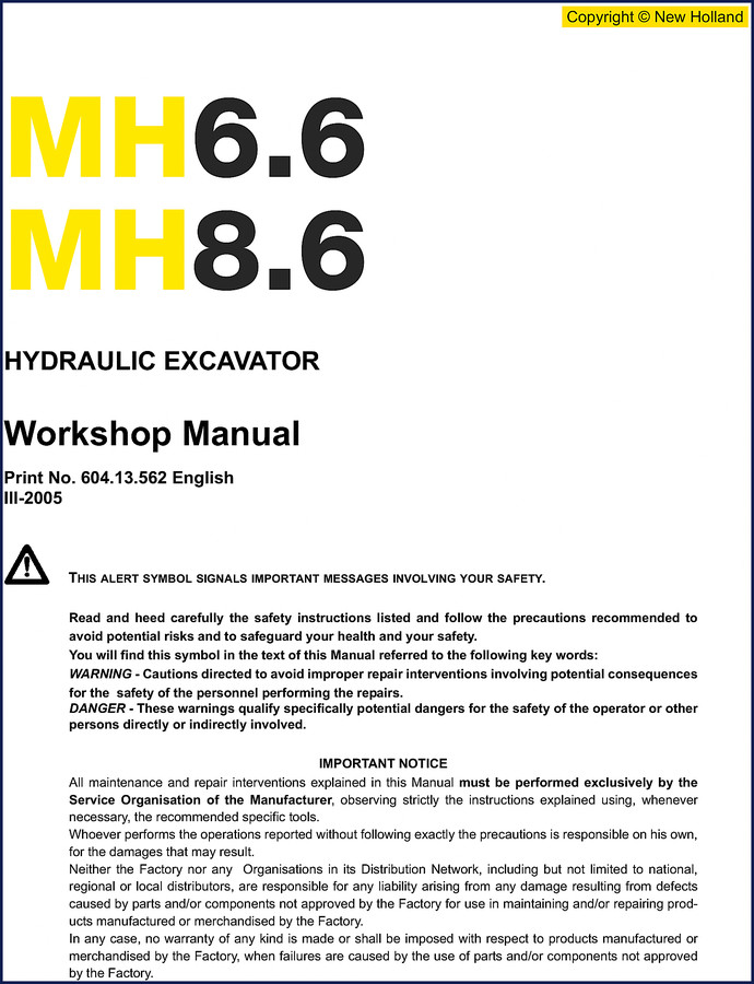 new holland mh6.6, mh8.6 2005 workshop manual, new holland workshop manual, new holland holland