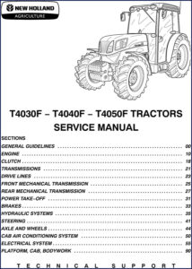 new holland t4030f, t4040f, t4050f service manual, new holland service manual, new holland holland
