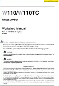 new holland w110 w110tc 2005 workshop manual, new holland workshop manual, new holland holland