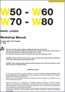 new holland w50, w60, w70, w80 2005 workshop, new holland workshop manual, new holland holland