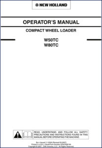 new holland w50tc, w80tc 2007 user manual, new holland manual, new holland holland