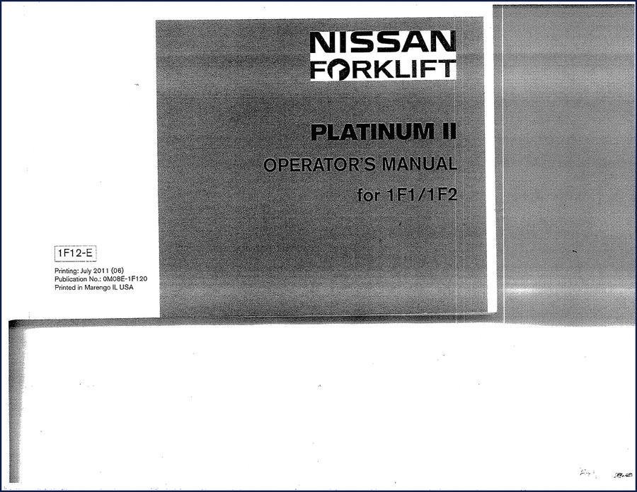 nissan 1f1, 1f2 2011 operators manual, nissan manual, nissan 1f1,