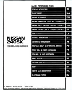 nissan 240sx 1989 service manual, nissan service manual, nissan 240sx
