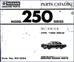 nissan 250 1986 parts catalog, nissan parts catalog, nissan 250