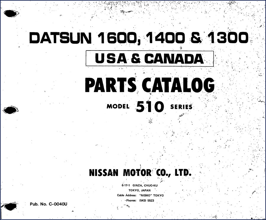 nissan 1600, 1400, 1300, 510 parts catalog, nissan parts catalog, nissan 1600,