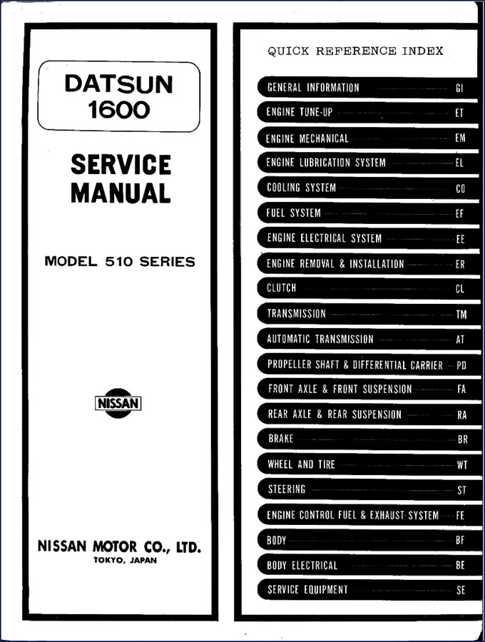 nissan 510 service manual, nissan service manual, nissan 510