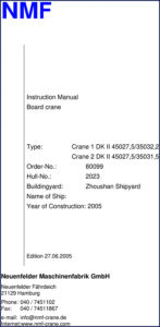 nmf crane dk ii 2005 operators manual, nmf manual, nmf crane