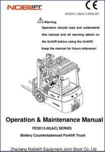 noblelift fe3d13 fe3d15 fe3d18 fe3d20 operators manual, noblelift manual, noblelift fe3d13