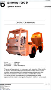 normet variomec 1090 d operators manual, normet manual, normet variomec