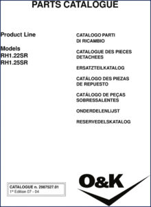 o&k rh1.22sr, rh1.25sr 2004 parts catalog, o&k parts catalog, o&k rh1.22sr,