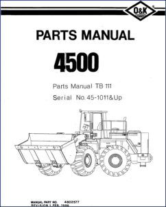 o&k tb 111 1986 parts catalog, o&k parts catalog, o&k tb