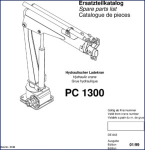 palfinger pc 1300 1999 parts catalog, palfinger parts catalog, palfinger pc
