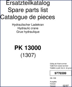 palfinger pk 13000 1997 parts catalog, palfinger parts catalog, palfinger pk