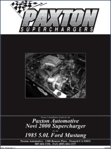 paxton mustang 2006 installation manual, paxton manual, paxton mustang