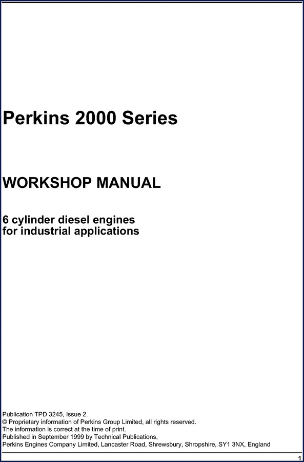 perkins 2000 series 1999 workshop manual, perkins workshop manual, perkins 2000