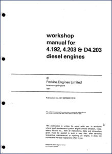 perkins 4.192, 4.203, d4.203 1984 workshop manual, perkins workshop manual, perkins 4.192,