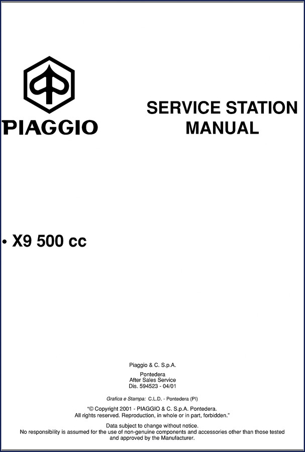 piaggio x9 500 2001 service manual, piaggio service manual, piaggio x9