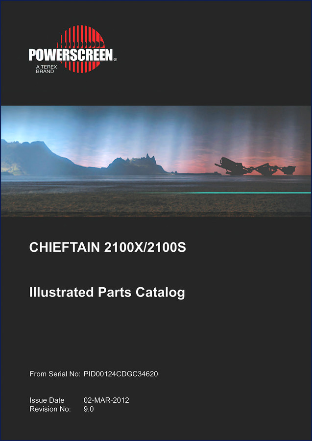 powerscreen chieftain 2100x/2100s 2012 parts catalog, powerscreen parts catalog, powerscreen chieftain