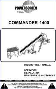 powerscreen commander 1400 user manual, powerscreen manual, powerscreen commander