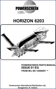 powerscreen horizon 6203 parts catalog, powerscreen parts catalog, powerscreen horizon
