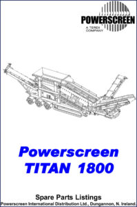 powerscreen titan 1800 parts catalog, powerscreen parts catalog, powerscreen titan