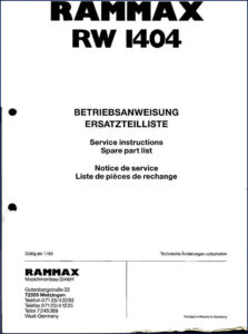 rammax rw 1404 1993 service manual, rammax service manual, rammax rw