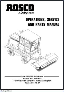 rosco challenger iii broom service manual, rosco service manual, rosco challenger