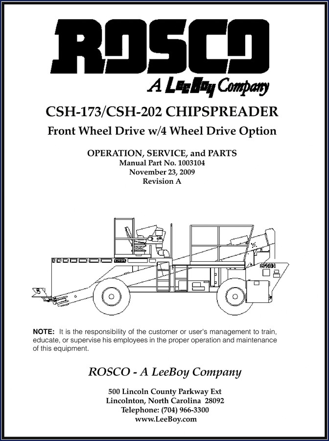 rosco csh, rosco manual