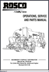 rosco maximizer ii 2006 service manual, rosco service manual, rosco maximizer