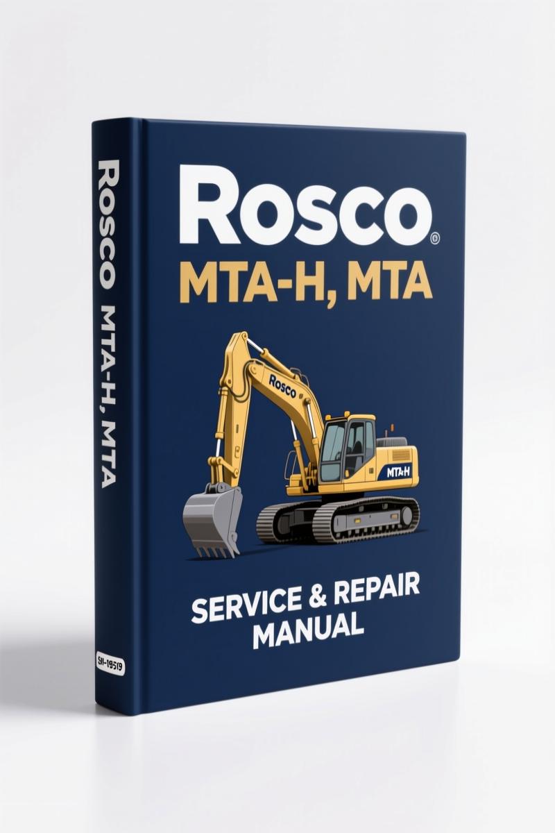 Rosco MTA-H Street Flusher 2002 Service Manual cover showing MTA-H and MTA models